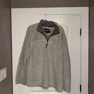 True Grit Men's Zip Up Gray Sherpa Sweater